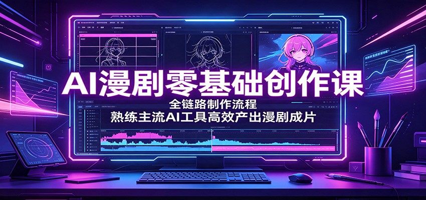 AI漫剧零基础创作课：全链路制作流程，熟练主流AI工具高效产出漫剧成片-悟空知识星球