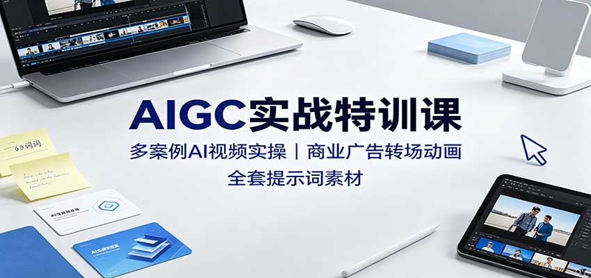 AIGC实战特训课:多案例AI视频实操,商业广告转场动画,全套提示词素材-悟空知识星球