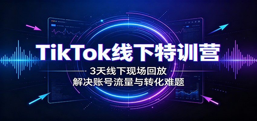TikTok线下特训营:3天线下现场回放,解决账号流量与转化难题-悟空知识星球