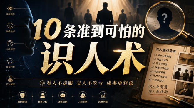 付费文章:10条准到可怕的识人术-悟空知识星球