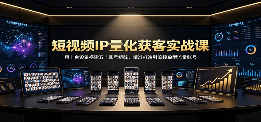 短视频IP量化获客实战课：用十台设备搭建五十账号矩阵，精准打造引流接单型流量账号-悟空知识星球