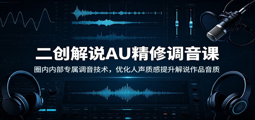 二创解说AU精修调音课：圈内内部专属调音技术，优化人声质感提升解说作品音质-悟空知识星球
