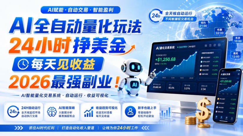 AI量化全自动操作挣美金,矩阵可日入1000+,适合普通人的副业!-悟空知识星球