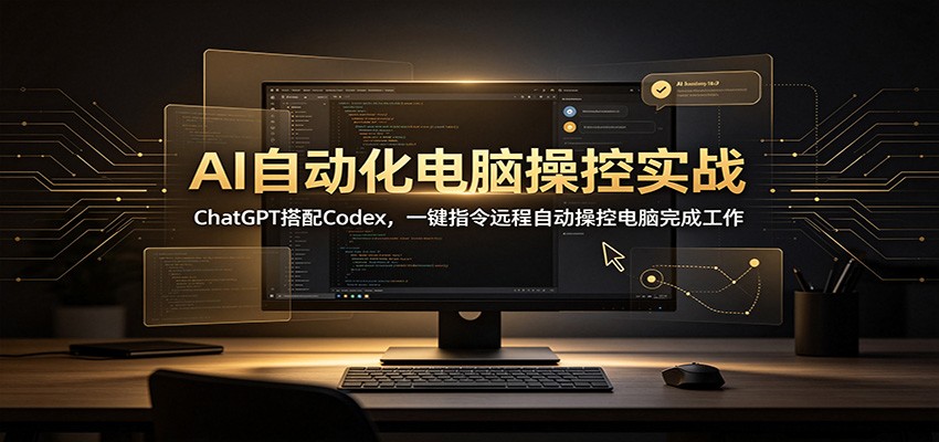 AI自动化电脑操控实战：ChatGPT搭配Codex，一键指令远程自动操控电脑完成工作-悟空知识星球