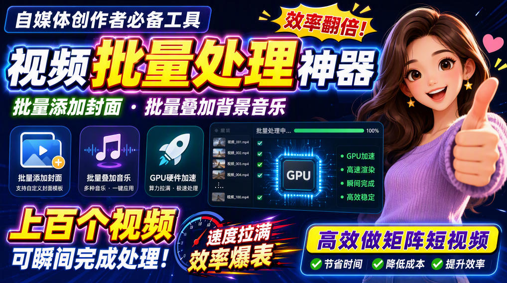 (20399期)视频批量加封面,把封面添加到视频第一帧,不用剪辑软件批量添加-悟空知识星球
