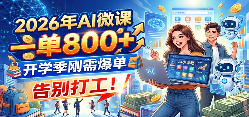2026年AI微课,一单800+,开学季刚需爆单,告别打工!-悟空知识星球