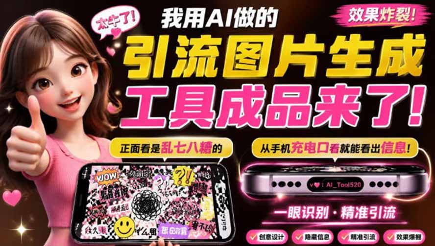（20182期）自媒体引流工具来了，把你的微信藏到图片中，正面看是乱七八糟的乱码，手机平躺从充电口看就能看出实际内容-悟空知识星球