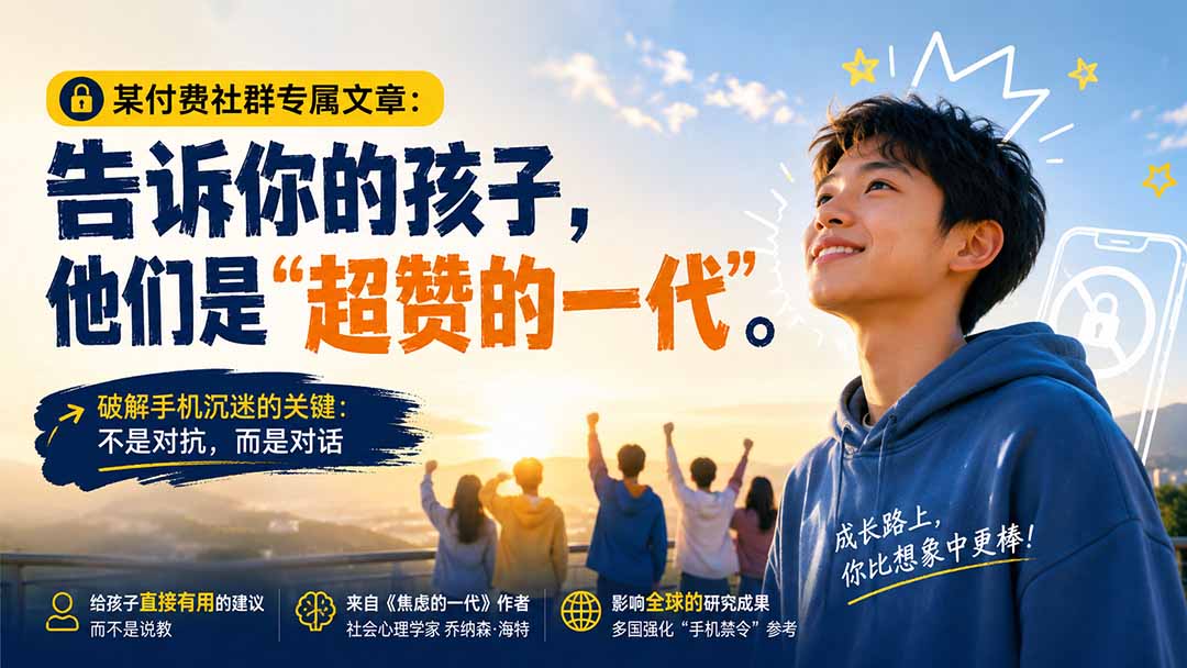 (20222期)某付费社群专属文章:告诉你的孩子,他们是“超赞的一代”。-悟空知识星球