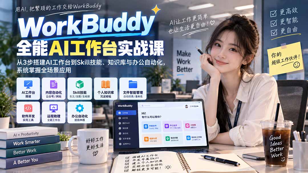 (20403期)WorkBuddy全能AI工作台实战课:从3步搭建AI工作台到Skill技能、知识库与办公自动化,系统掌握全场景应用-悟空知识星球