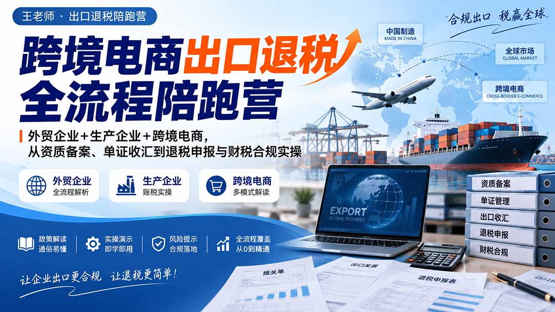 (20513期)跨境电商出口退税全流程陪跑营|外贸企业+生产企业+跨境电商,从资质备案、单证收汇到退税申报与财税合规实操-悟空知识星球