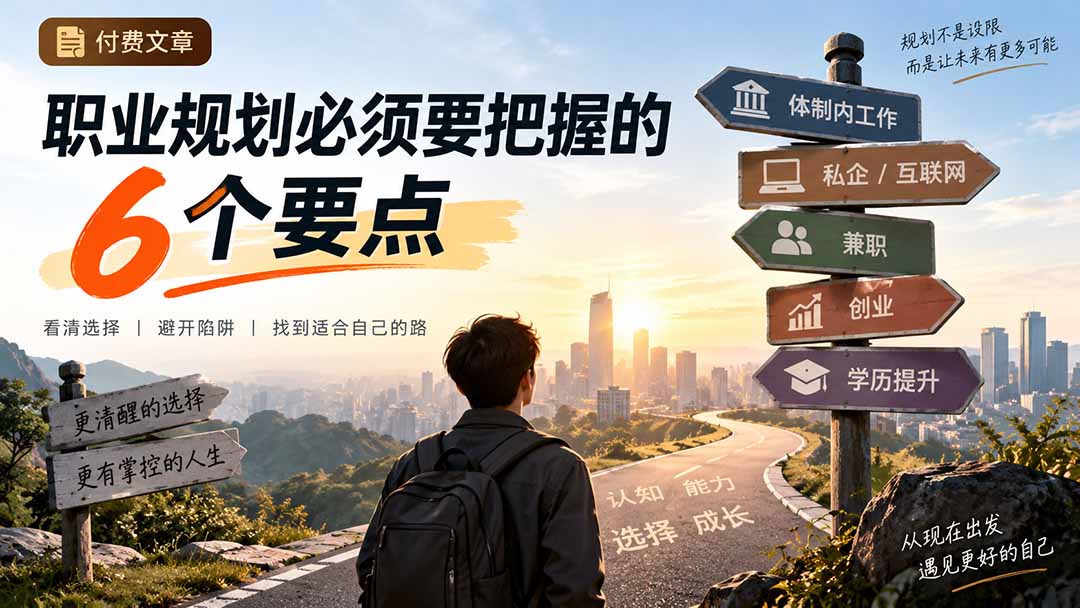 （20422期）付费文章：职业规划必须要把握的6个要点-悟空知识星球
