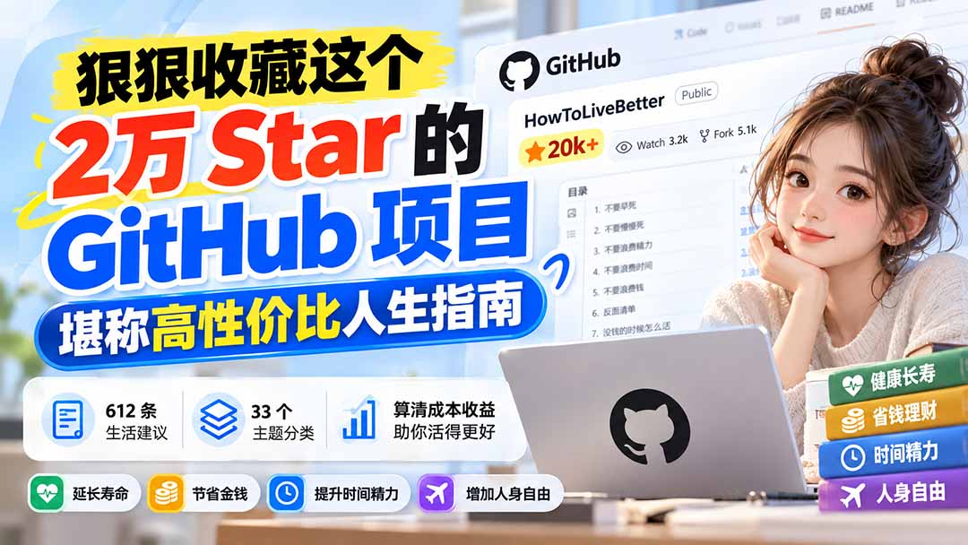 (20726期)狠狠收藏这个 2 万 Star 的 GitHub 项目,堪称高性价比人生指南。-悟空知识星球
