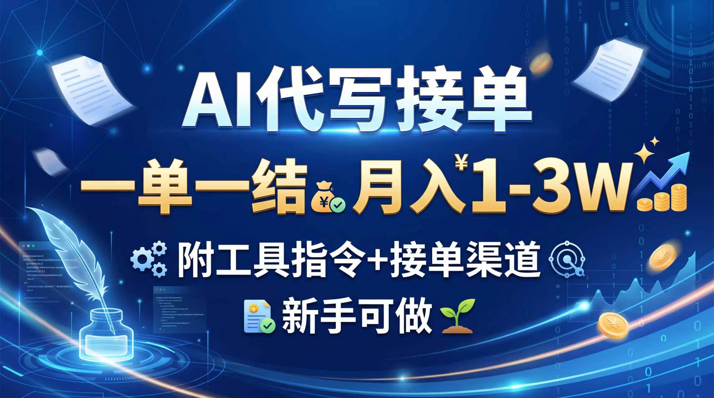 (20343期)AI代写接单,一单一结,月入1-3W,附工具指令+接单渠道,新手可做-悟空知识星球