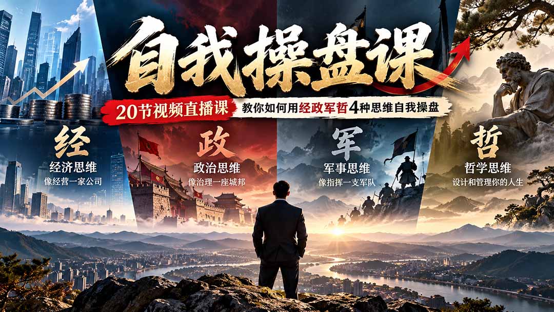 （20626期）【无水印】自我操盘课，20节视频直播课教你如何用经政军哲4种思维自我操盘（更新0924）-悟空知识星球