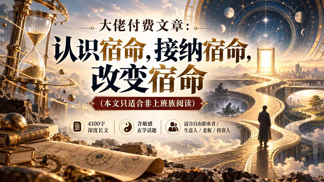 （20673期）【无水印】大佬付费文章：认识宿命，接纳宿命，改变宿命（本文只适合非上班族阅读）-悟空知识星球
