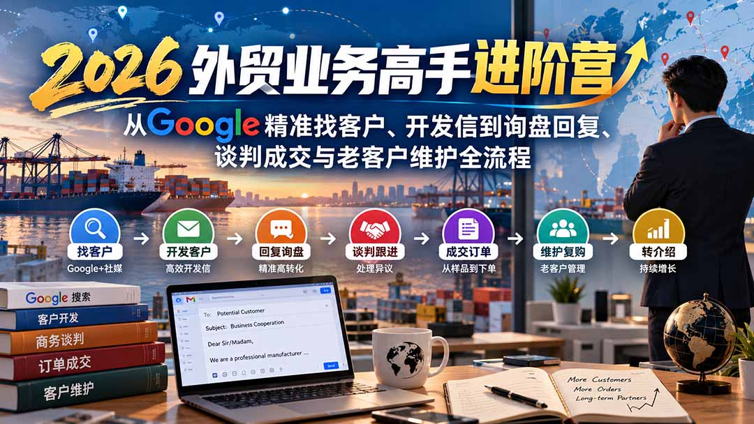 （20690期）2026外贸业务高手进阶营：从Google精准找客户、开发信到询盘回复、谈判成交与老客户维护全流程-悟空知识星球