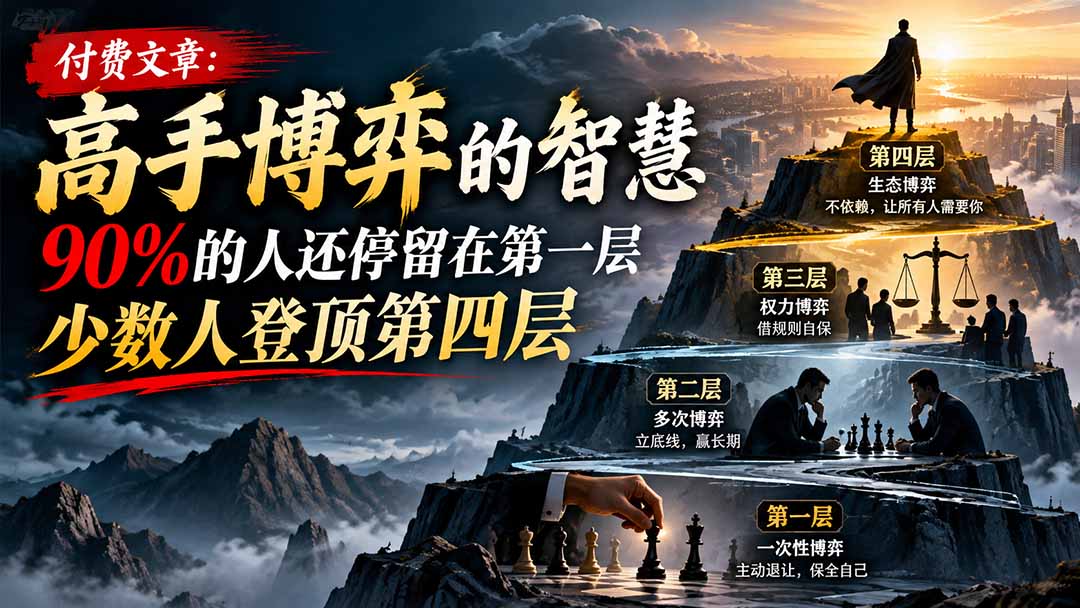 （20628期）【无水印】付费文章：高手博弈的智慧，90%的人还停留在第一层，少数人登顶第四层-悟空知识星球