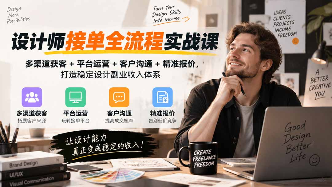 （20563期）设计师接单全流程实战课-无水印｜多渠道获客+平台运营+客户沟通+精准报价，打造稳定设计副业收入体系-悟空知识星球