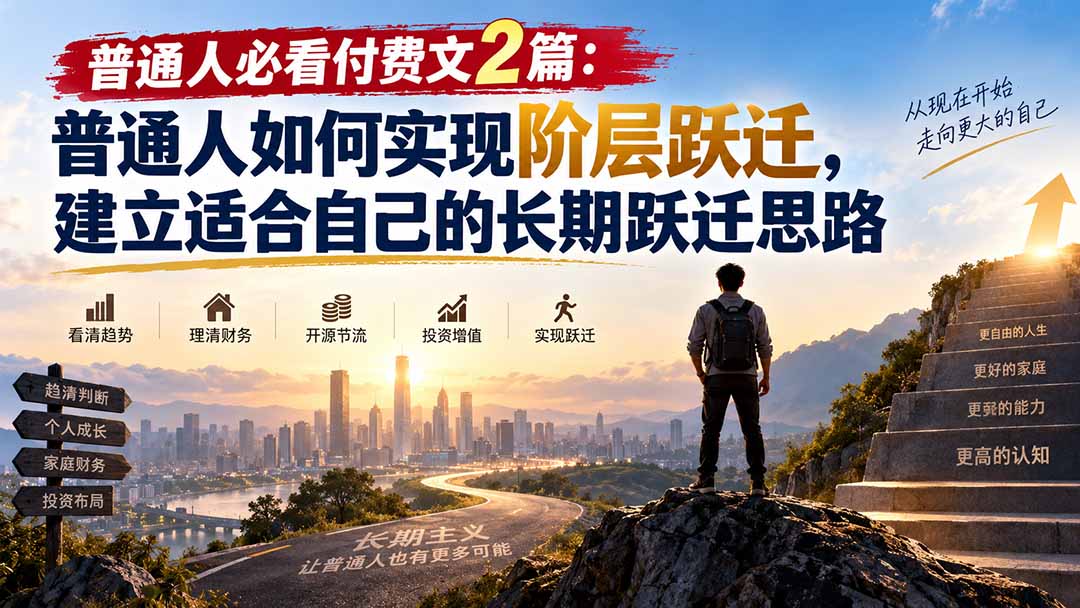 （20262期）普通人必看付费文2篇：普通人如何实现阶层跃迁，建立适合自己的长期跃迁思路-悟空知识星球