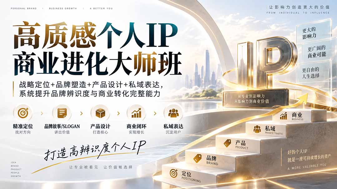 (20324期)高质感个人IP商业进化大师班:战略定位+品牌塑造+产品设计+私域表达,系统提升品牌辨识度与商业转化完整能力-悟空知识星球