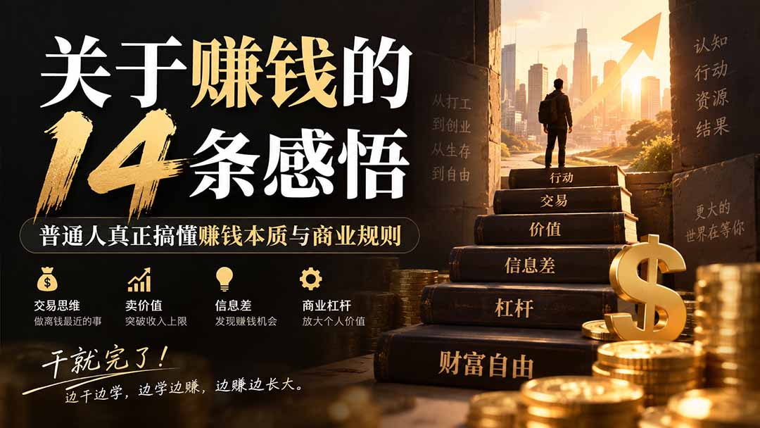 (20384期)付费文章:关于賺钱的14条感悟关于赚钱的14条感悟:普通人真正搞懂赚钱本质与商业规则-悟空知识星球