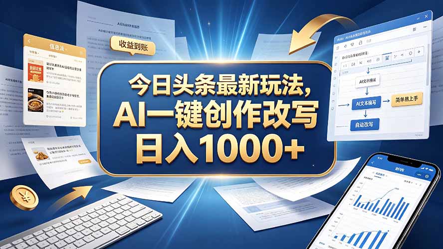 （20566期）今日头条最新玩法，AI 一键创作改写，简单易上手，轻松日入 1000 +-悟空知识星球