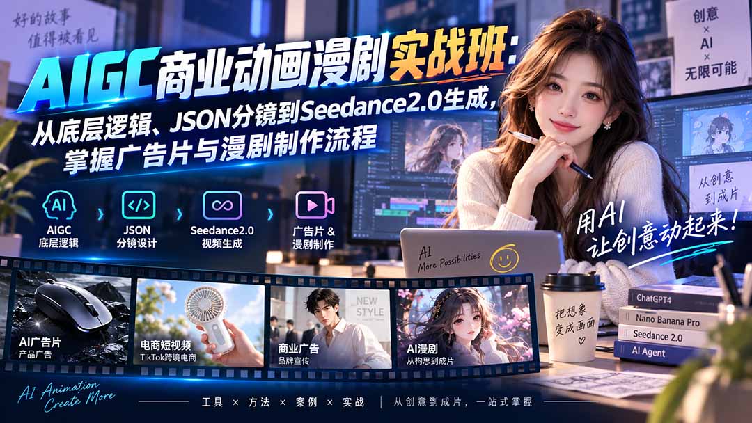 (20268期)AIGC商业动画漫剧实战班-更新:从底层逻辑、JSON分镜到Seedance2.0生成,掌握广告片与漫剧制作流程-悟空知识星球