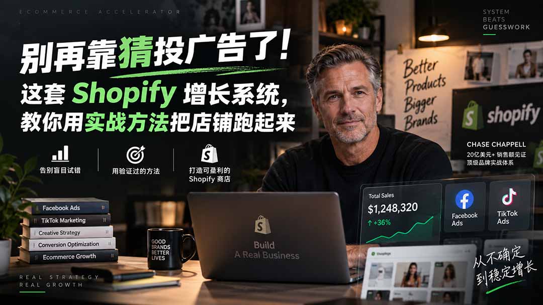 (20367期)别再靠猜投广告了!这套 Shopify 增长系统,教你用实战方法把店铺跑起来【原创双语字幕】-悟空知识星球
