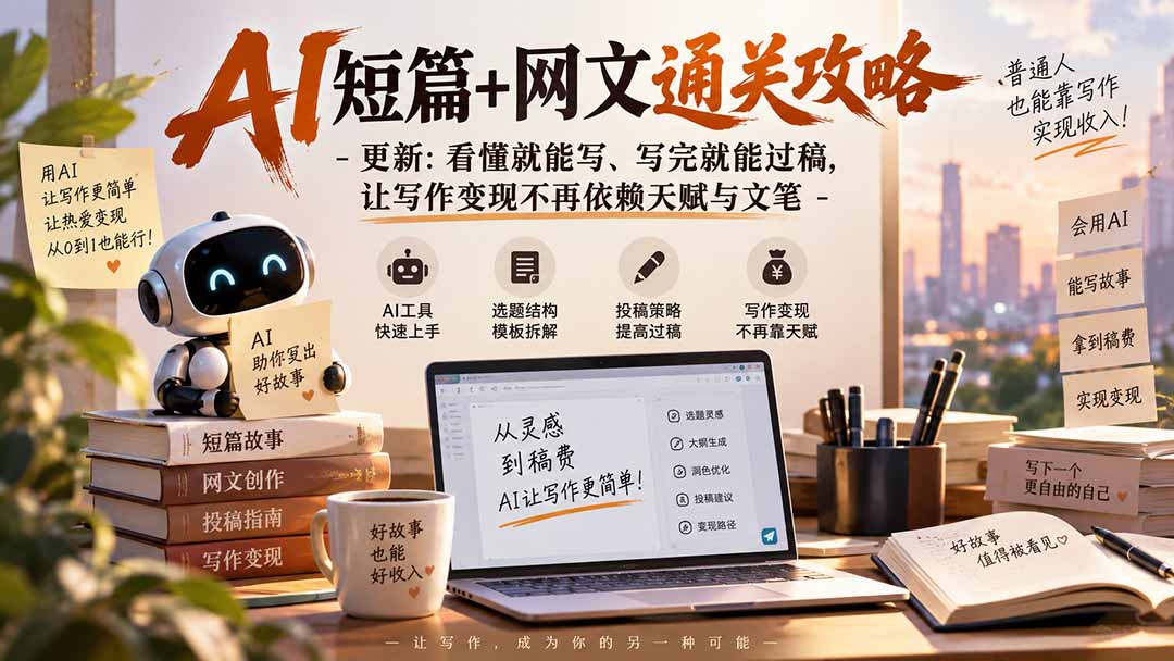 (20578期)AI短篇+网文通关攻略-更新0921:看懂就能写、写完就能过稿,让写作变现不再依赖天赋与文笔-悟空知识星球