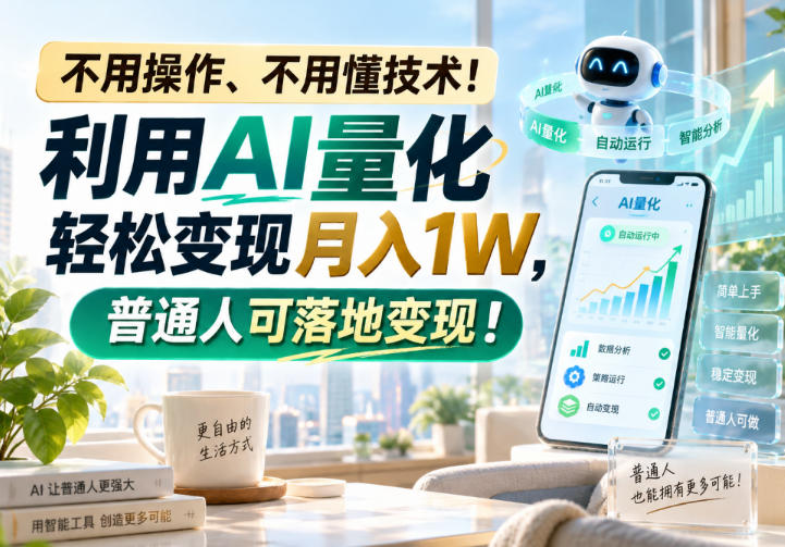 （20429期）利用AI量化轻松变现月入1W，普通人可落地变现，不用操作、不用懂技术！-悟空知识星球