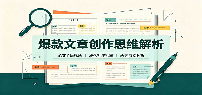 爆款文章创作思维解析:全局视角拆解范文,梳理行文逻辑,搭配真实拆文实操案例-悟空知识星球