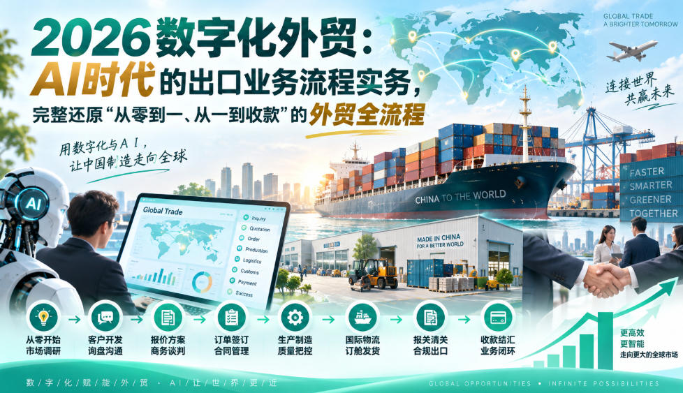 2026数字化外贸:AI时代的出口业务流程实务,完整还原”从零到一、从一到收款”的外贸全流程-悟空知识星球