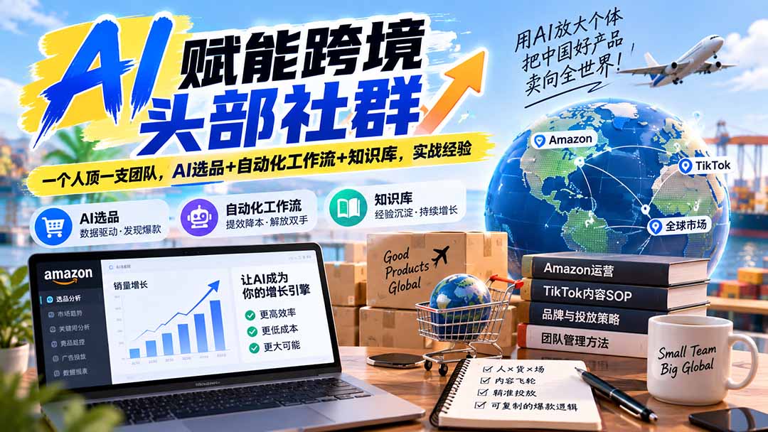 (20395期)AI赋能跨境头部社群-更新9月:一个人顶一支团队,AI选品+自动化工作流+知识库,实战经验-悟空知识星球