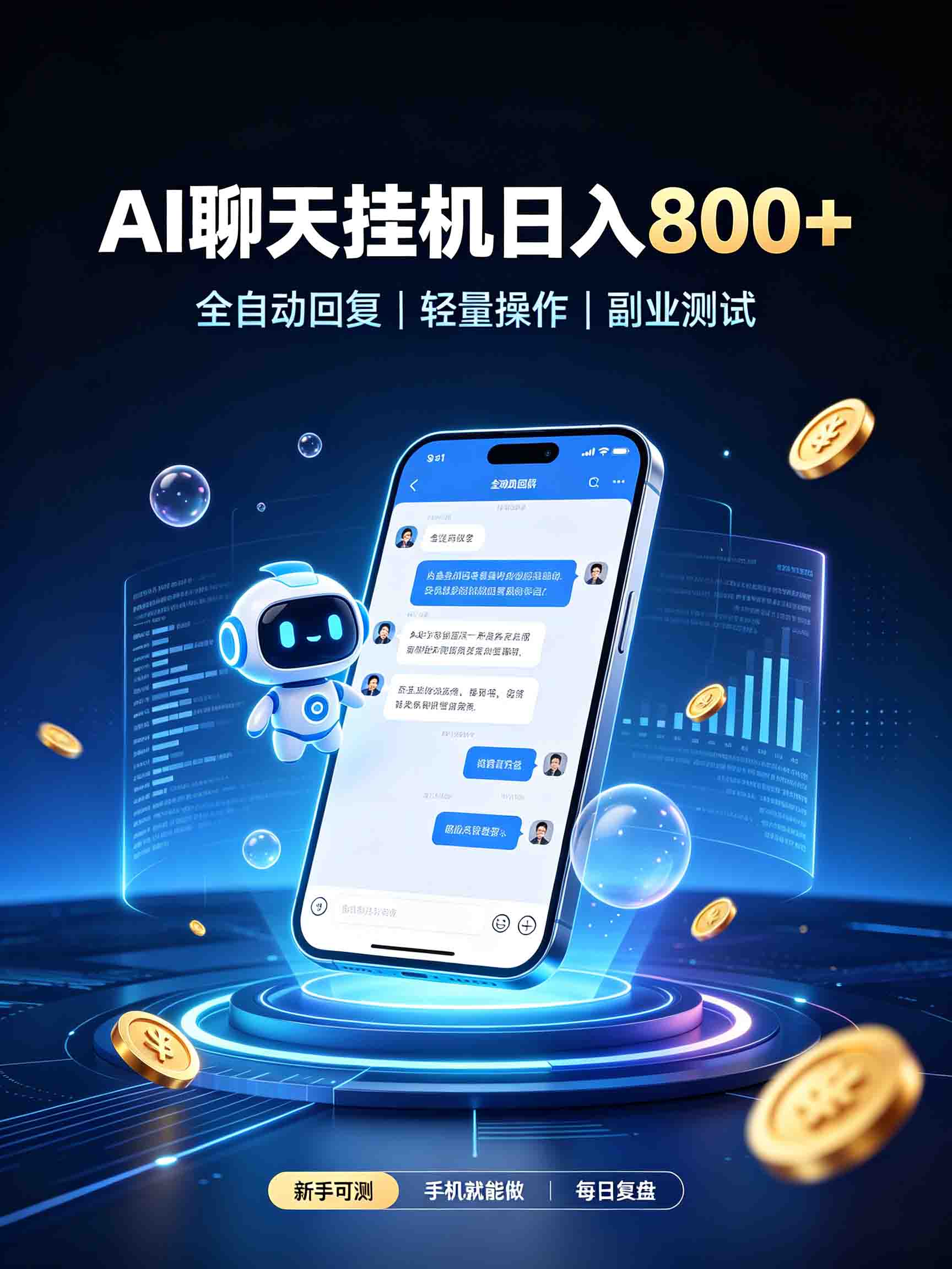 AI聊天挂机,日入800+,适用个人副业,工作室矩阵操作-悟空知识星球