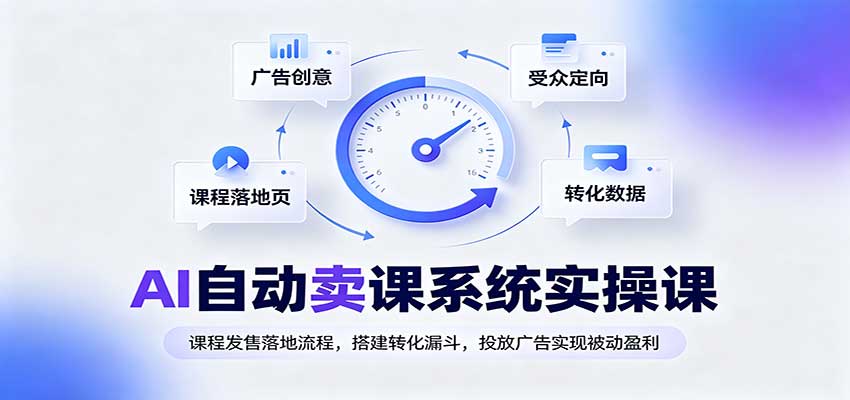 AI自动卖课系统实操课:课程发售落地流程,搭建转化漏斗,投放广告实现被动盈利-悟空知识星球