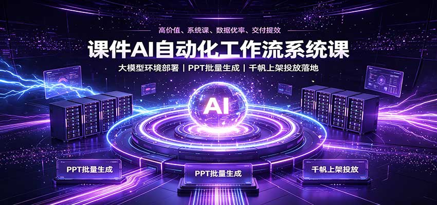 课件AI自动化工作流系统课:大模型环境部署,PPT批量生成,千帆上架投放落地-悟空知识星球