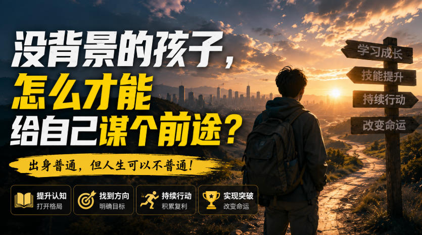 付费文章:没背景的孩子,怎么才能给自己谋个前途?-悟空知识星球