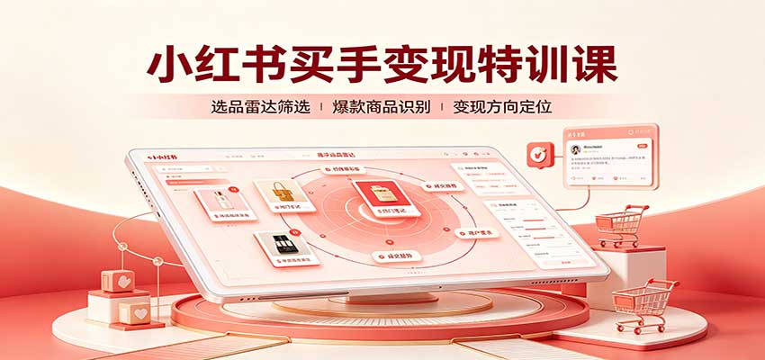 小红书买手变现特训课：账号定位养号起号，选品挂车，笔记标题封面全套教学-悟空知识星球
