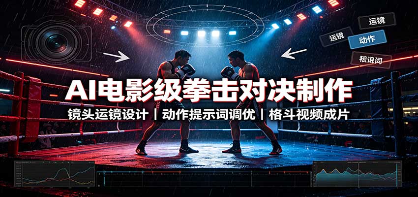 AI电影级拳击对决制作:镜头运镜设计,动作提示词调优,格斗视频成片-悟空知识星球