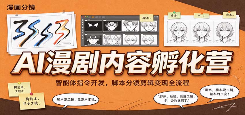 AI漫剧内容孵化营：智能体指令开发，脚本分镜剪辑变现全流程-悟空知识星球