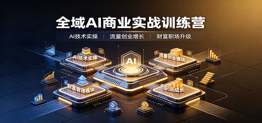 全域AI商业实战训练营：涵盖AI技术实操、流量创业、财富管理与职场成长全体系内容-悟空知识星球