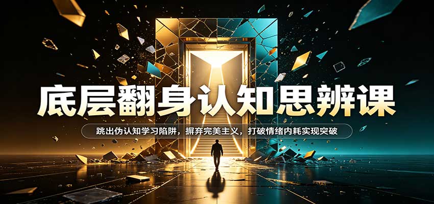 底层翻身认知思辨课:跳出伪认知学习陷阱,摒弃完美主义,打破情绪内耗实现突破-悟空知识星球