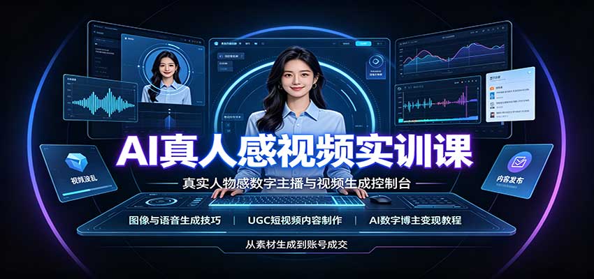 AI真人感视频实训课:图像语音生成,UGC内容制作,AI数字博主变现教程-悟空知识星球