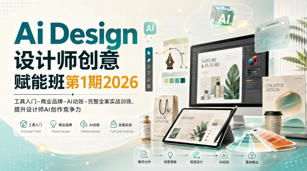 Ai Design设计师创意赋能班第1期2026｜工具入门‑商业品牌‑AI动效‑完整全案实战训练，提升设计师AI创作竞争力-悟空知识星球