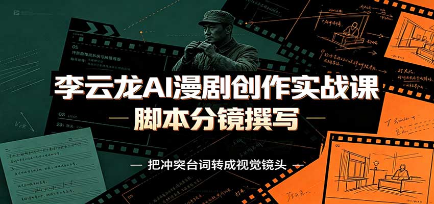 李云龙AI漫剧创作实战课:角色人设还原,脚本分镜撰写,AI漫剧成片完整制作教学-悟空知识星球