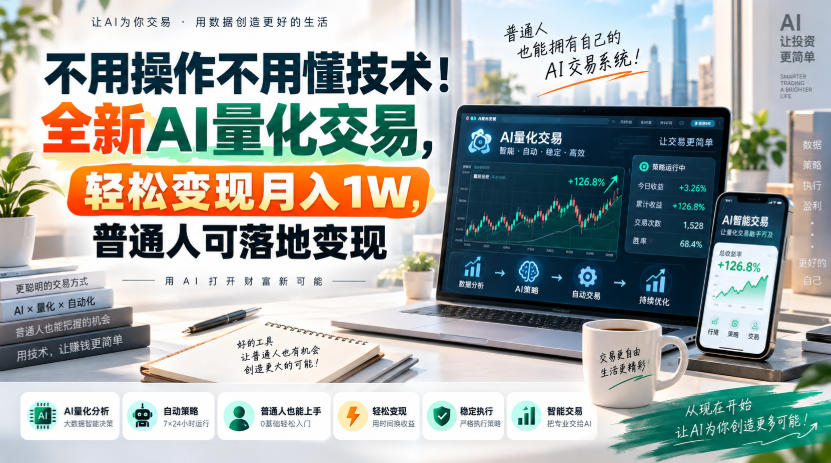 不用操作不用懂技术！全新AI量化交易，轻松变现月入1W，普通人可落地变现！【揭秘】-悟空知识星球