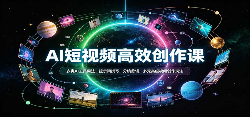 AI短视频高效创作课:多类AI工具用法,提示词撰写,分镜剪辑,多元高级视频创作玩法-悟空知识星球