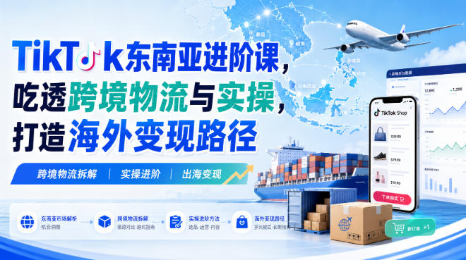 TikTok东南亚进阶课,吃透跨境物流与实操,打造海外变现路径-悟空知识星球