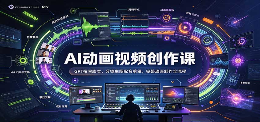 AI动画视频创作课:GPT撰写脚本,分镜生图配音剪辑,完整动画制作全流程-悟空知识星球