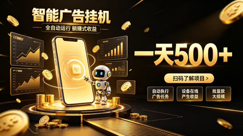 智能广告挂G项目,无需人工值守,全自动躺賺增收,单日收益可达500+【揭秘】-悟空知识星球